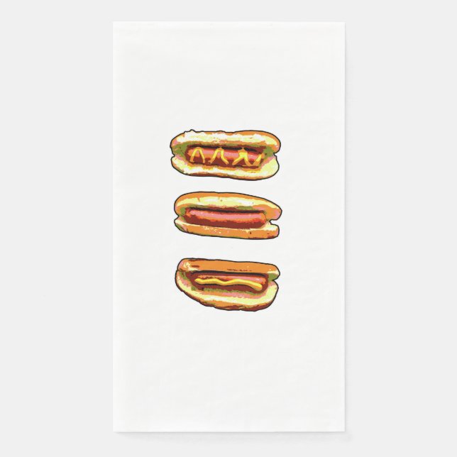 En Papier serviette de fête avec hot dog (Devant)