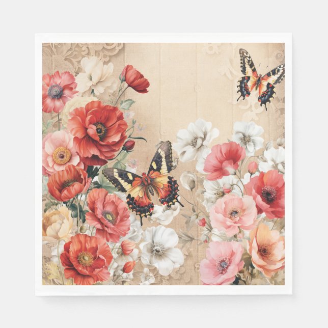 En Papier Serviette de fête champêtre chic (Devant)
