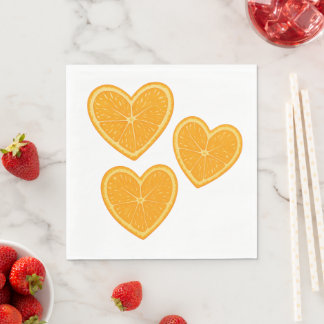 En Papier Serviette de fête cœur orange – Décoration d'été C