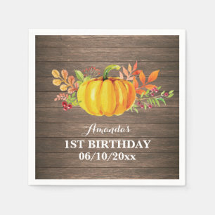 En Papier Serviette de fête d'anniversaire Citrouille Automn