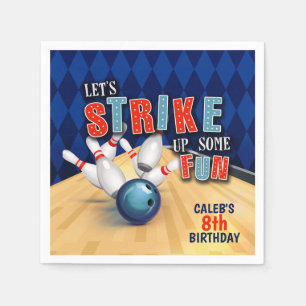 En Papier Serviette de fête d'anniversaire de bowling -