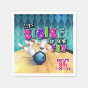 En Papier Serviette de fête d'anniversaire de bowling -