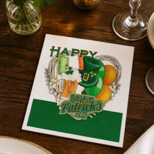 En Papier Serviette de fête de la Saint-Patrick joyeuse