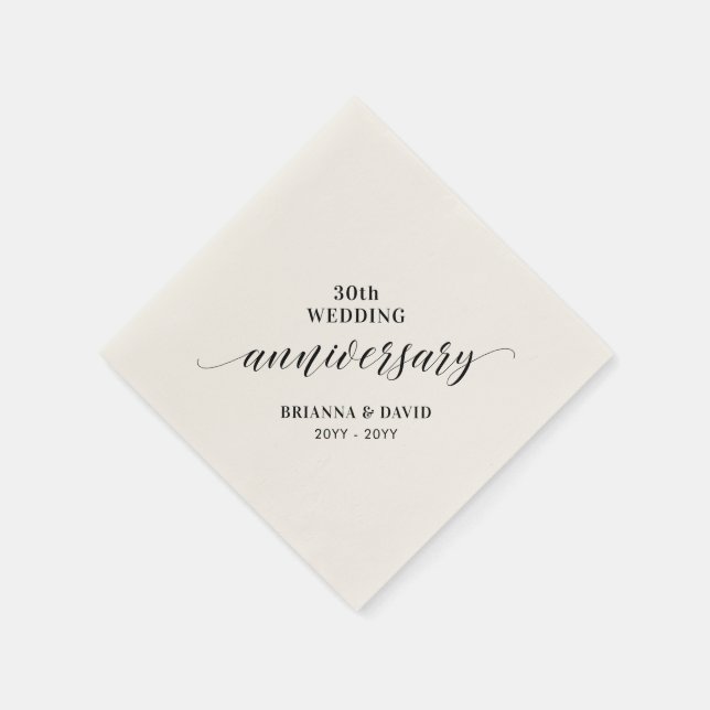 En Papier Serviette de fête de mariage moderne noire pour 30 (Coin)