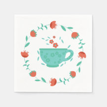 Serviette de fête de thé floral de l'après-midi