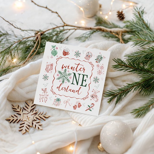 En Papier Serviette de fête de Winter ONEderland (Créateur téléchargé)