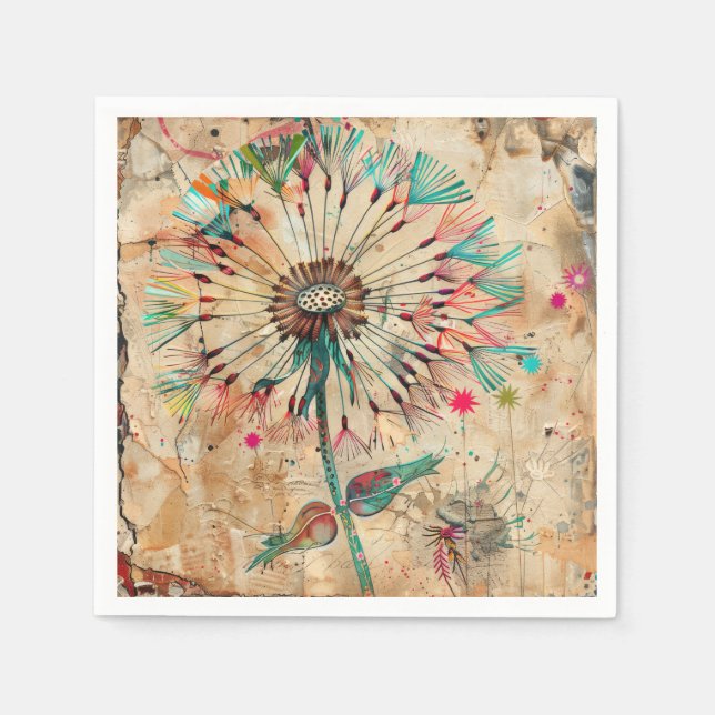 En Papier Serviette de fête florale (Devant)