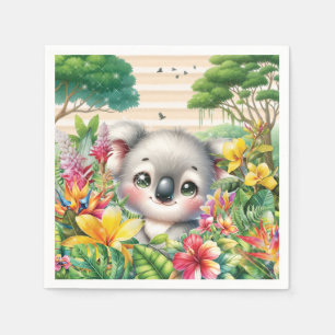 En Papier Serviette de fête Koala