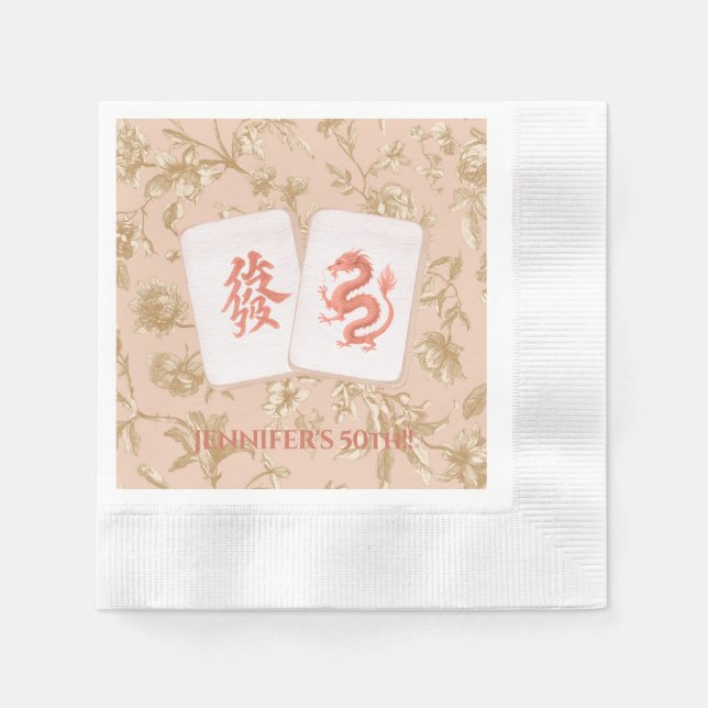 En Papier Serviette de fête Mahjong, Toile (Devant)