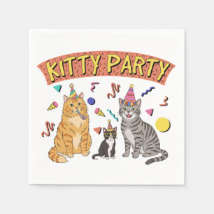 En Papier Serviette de fête pour chat cool des années 90 sur