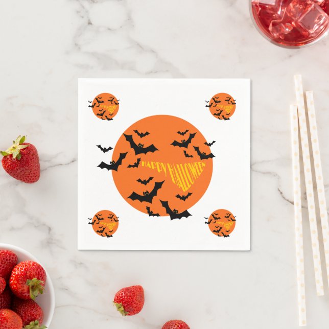 En Papier serviette de fête pour Halloween (En situation)