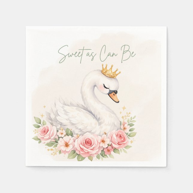 En Papier Serviette de fête pour un doux cygne (Devant)