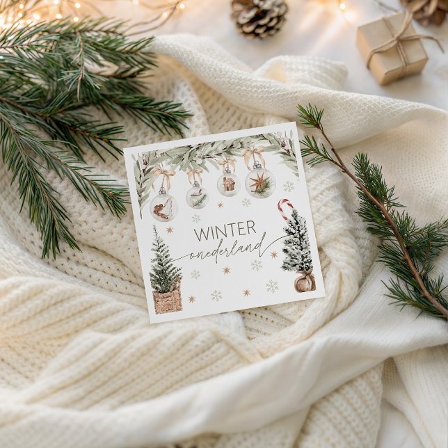 En Papier Serviette de fête Winter Onederland (Créateur téléchargé)