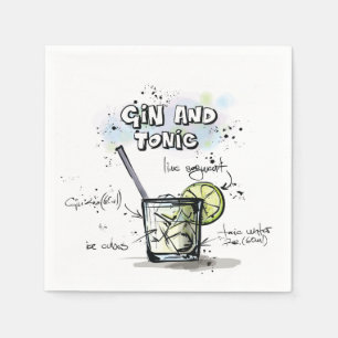 En Papier Serviette de genièvre et de cocktail de recette d