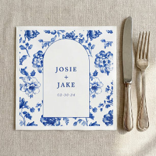 En Papier Serviette de mariage à arche bleue et blanche de D