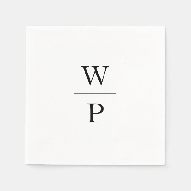 En Papier Serviette de mariage à initiales empilées (Devant)