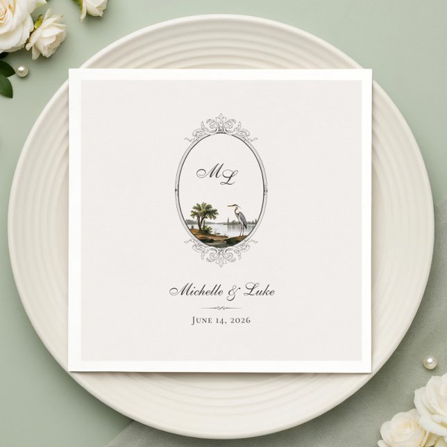 En Papier Serviette de mariage à monogramme de style country (Créateur téléchargé)