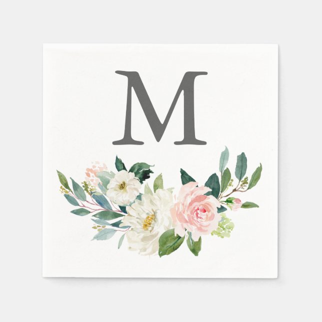En Papier Serviette de mariage à monogramme Serviette de coc (Devant)
