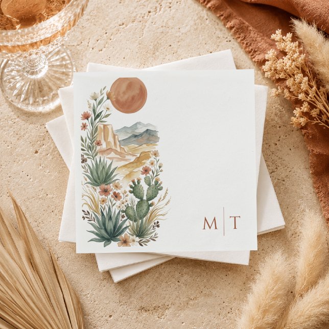En Papier Serviette de mariage botanique du désert (Créateur téléchargé)