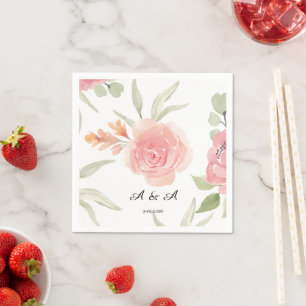 En Papier Serviette de mariage de jardin de printemps pêche