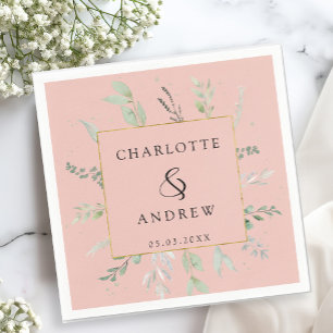 En Papier Serviette de mariage Eucalyptus moderne et élégant