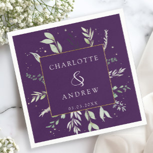 En Papier Serviette de mariage Eucalyptus moderne et élégant