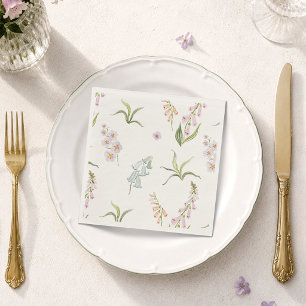 En Papier Serviette de mariage florale English Meadow