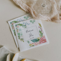Serviette de mariage florale tropicale colorée