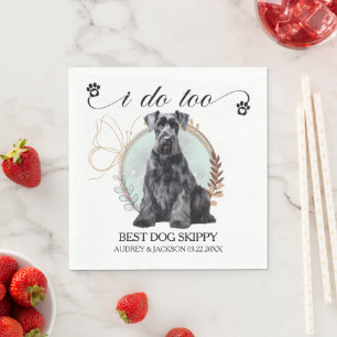 En Papier Serviette de mariage géant Schnauzer avec photo de