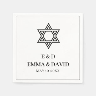 En Papier Serviette de mariage juive minimale Étoile de Davi