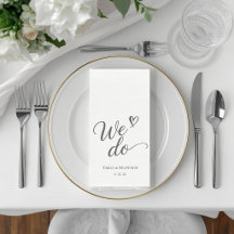 Serviette de mariage personnalisée avec écriture é