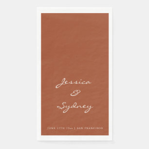 En Papier Serviette de mariage personnalisée minimaliste écr
