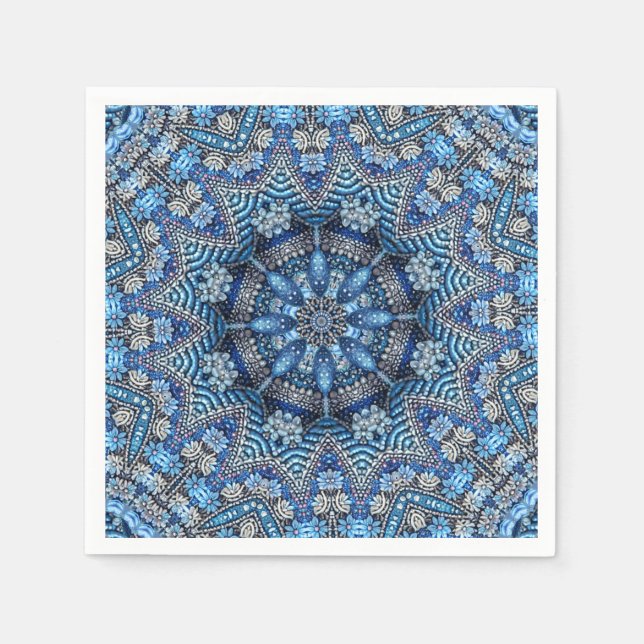 En Papier Serviette de Noël décorative bleue (Devant)