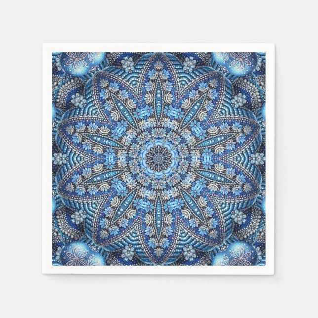En Papier Serviette de Noël décorative bleue pour les Fêtes (Devant)