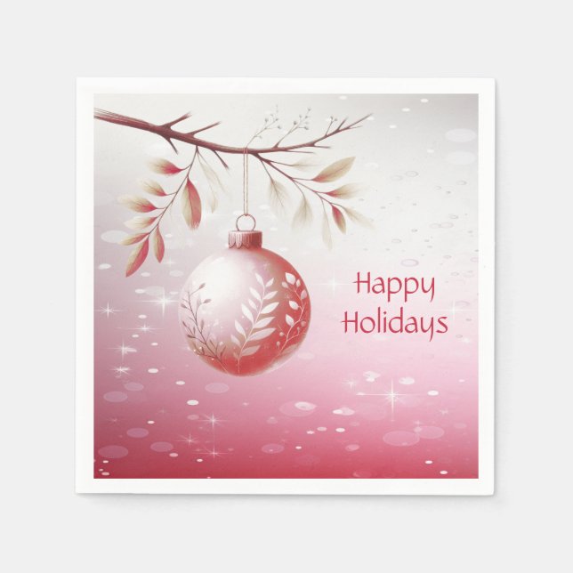 En Papier Serviette de Noël décorative rose pour les fêtes (Devant)