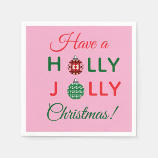 En Papier Serviette de Noël Holly Jolly