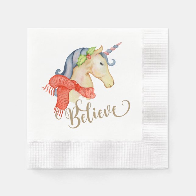 En Papier Serviette de Noël Licorne (Devant)