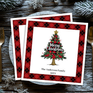 En Papier Serviette de Noël personnalisée Rustique Buffalo