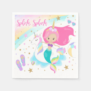En Papier Serviette de partie de sirène et de licorne