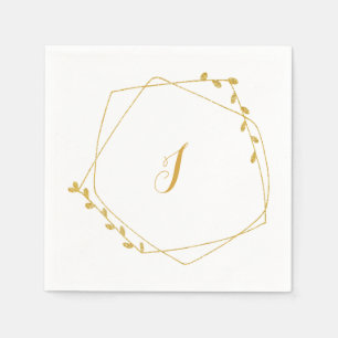 En Papier Serviette de réception de mariage initiale