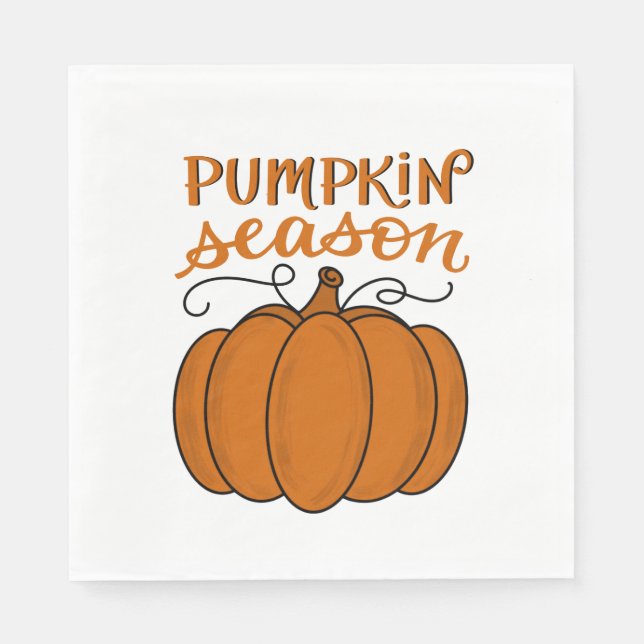 En Papier Serviette de saison de citrouille (Devant)