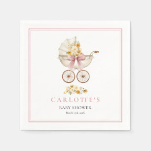 En Papier Serviette de salle pour bébé avec Carrosse Rose po