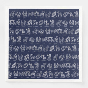 En Papier Serviette de signe de zodiaque (bleue)
