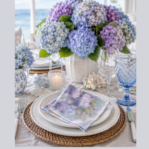 En Papier Serviette de table aquarelle Lilas Hydrangea