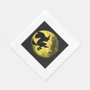 En Papier Serviette de table blanche standard Halloween/Sorc