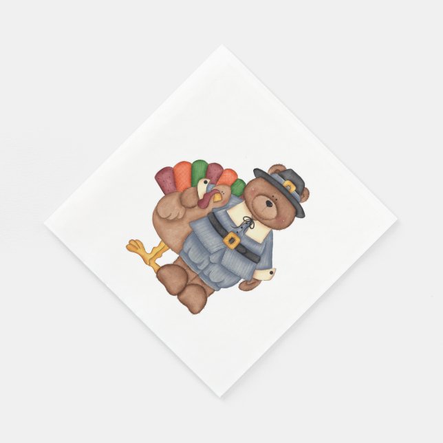 En Papier Serviette de table de Thanksgiving/Blanc Standard (Coin)