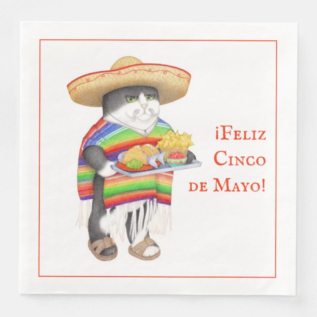 En Papier Serviette de table standard WENDELITO Cinco de May (Devant)
