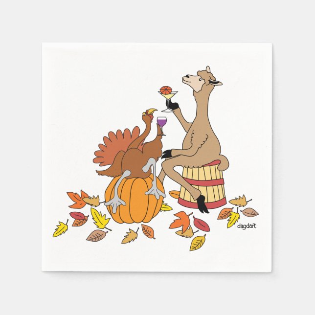 En Papier Serviette de Toast de Thanksgiving (Devant)