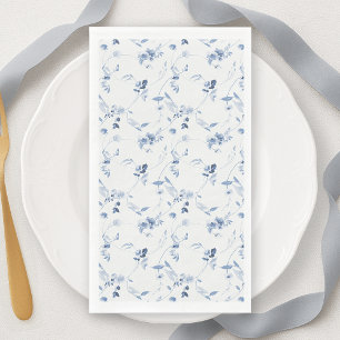 En Papier Serviette de toilette pour invités à fleurs bleu p
