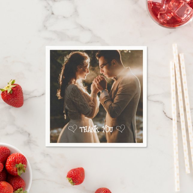 En Papier Serviette de typographie de photo personnalisée (En situation)